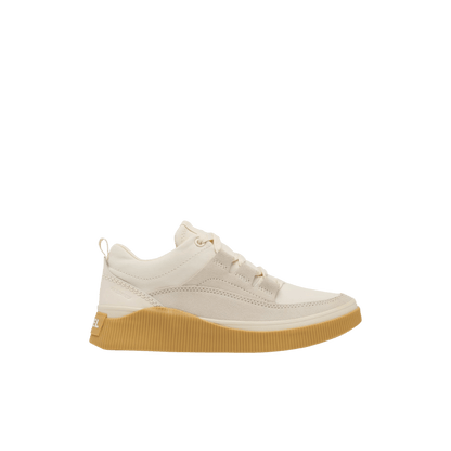 SOREL WOMEN'S OUT N ABOUT IV LOW SNEAKER WATERPROOF - CHALK/GUM, SIDE ANGLE, 06.5, 07.0, 07.5, 08.0, 08.5, 09.0, 09.5, 10.0