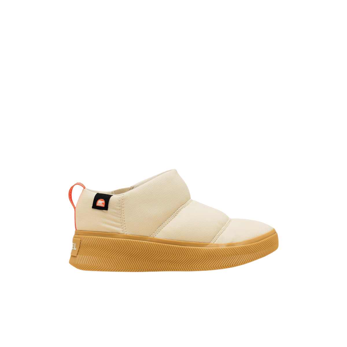SOREL WOMEN'S OUT N ABOUT IV MINI PUFFY - HONEY WHITE/GUM, SIDE ANGLE, 06.5, 07.0, 07.5, 08.0, 08.5, 09.0, 09.5, 10.0