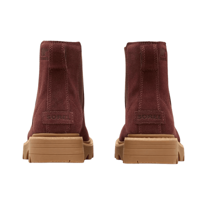 SOREL WOMEN'S REVEL RD CHELSEA WATERPROOF BOOT - REDWOOD/GUM, BACK ANGLE, 06.5, 07.0, 07.5, 08.0, 08.5, 09.0, 09.5