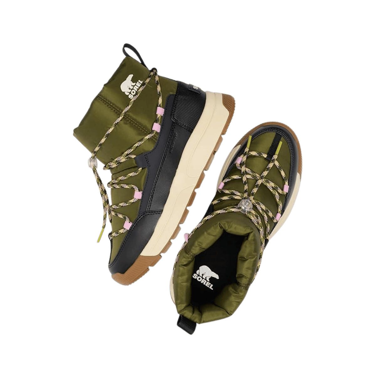 SOREL WOMEN'S WHITNEY III SLIP-ON WATERPROOF - UTILITY GREEN/BLACK, TOP ANGLE, 06.0, 07.0, 08.0, 09.0