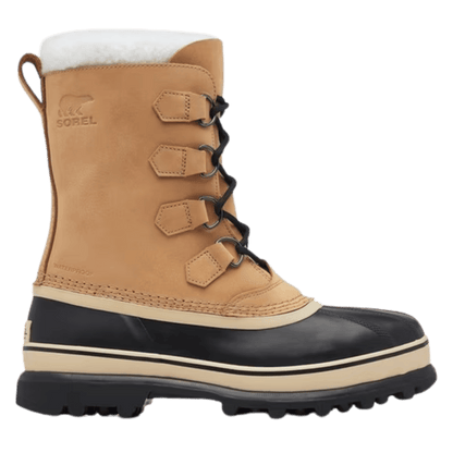 SOREL CARIBOU WATERPROOF 9MM FELT LINER SNOW BOOTS - BUFF - LEFT VIEW