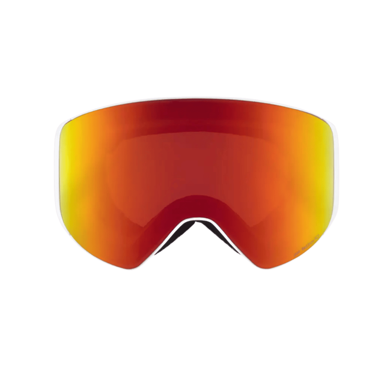RED BULL SPECT JAM GOGGLES FOR SKIING AND SNOWBOARDING - WHITE FRAME-BROWN WITH RED MIRROR - FRONT VIEW