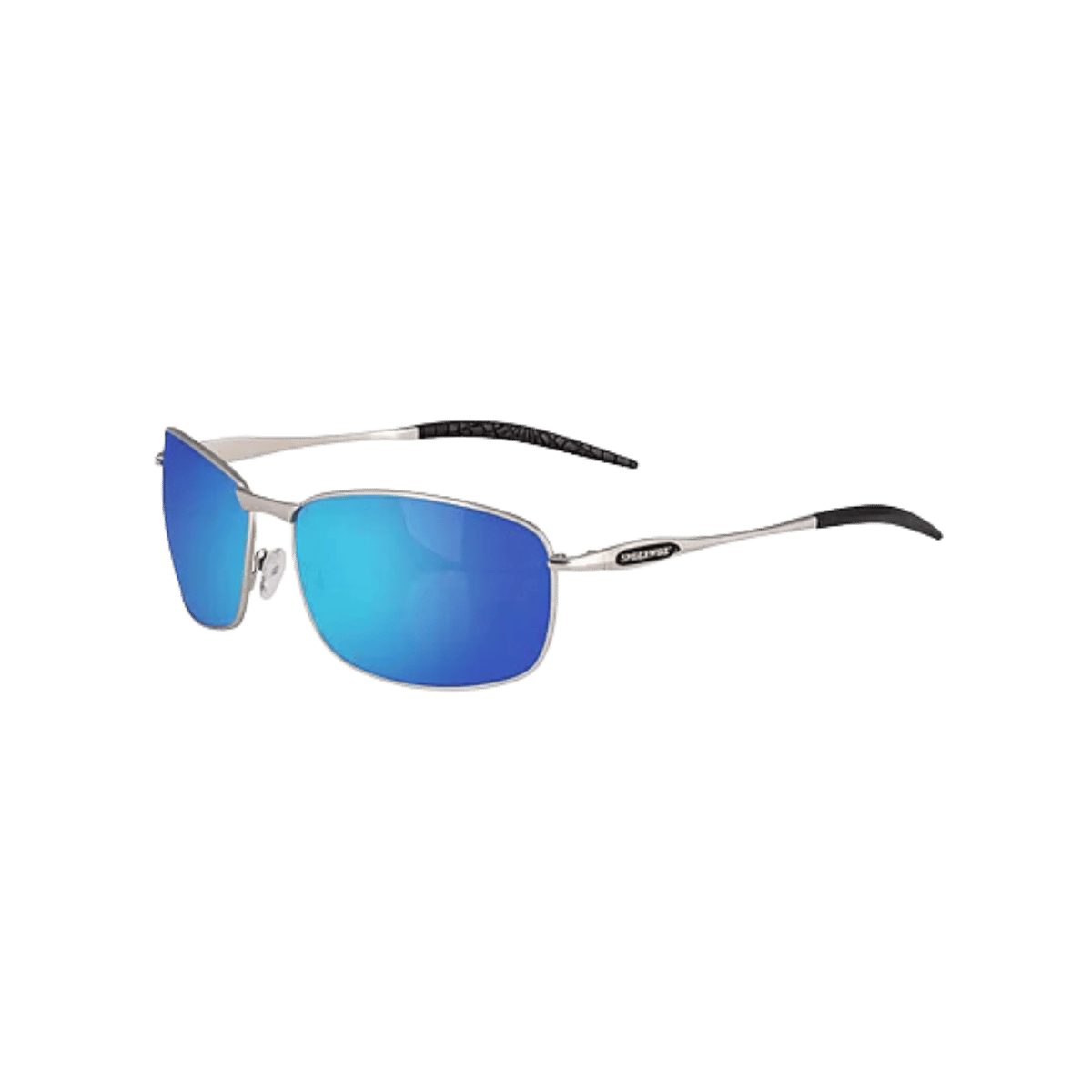SPIDERWIRE SPW006 MATTE SILVER/BLUE MIRROR LG/XL SUNGLASSES 