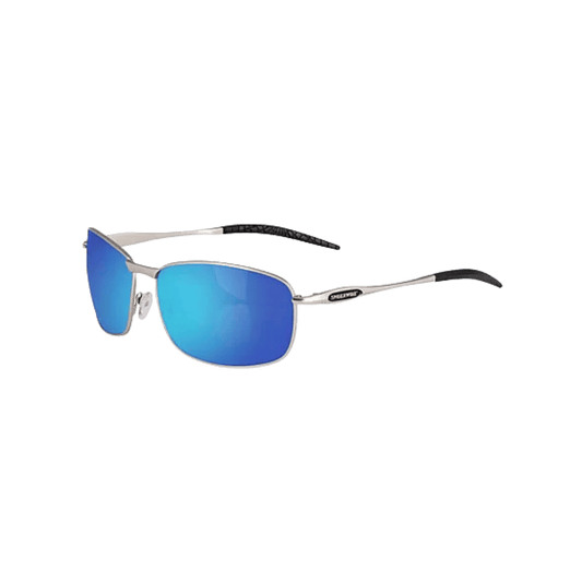SPIDERWIRE SPW006 MATTE SILVER/BLUE MIRROR LG/XL SUNGLASSES 