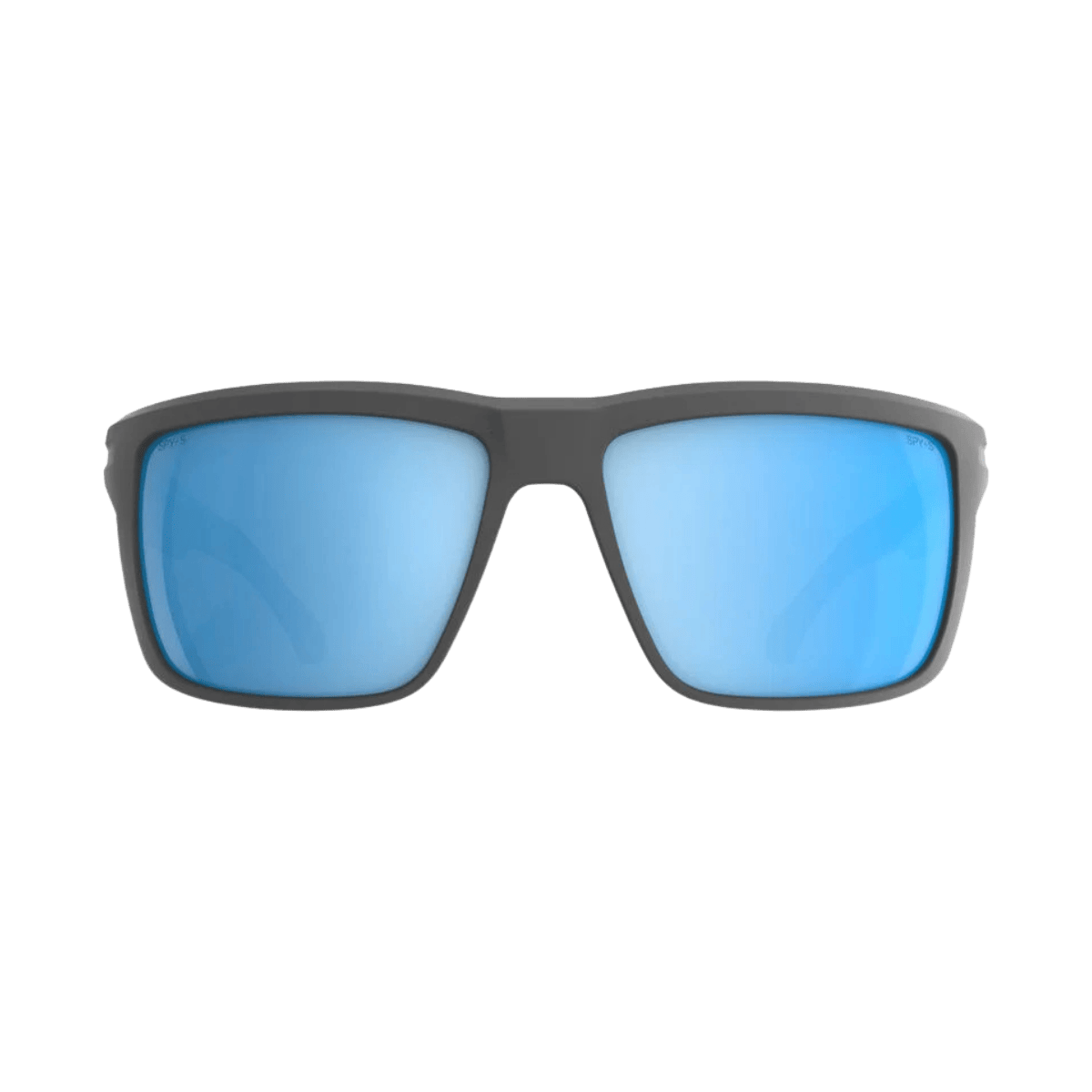 SPY OVERHAUL XL SUNGLASSES - MATTE GRAY "POLAR ICE BLUE MIRROR" - FRONT VIEW