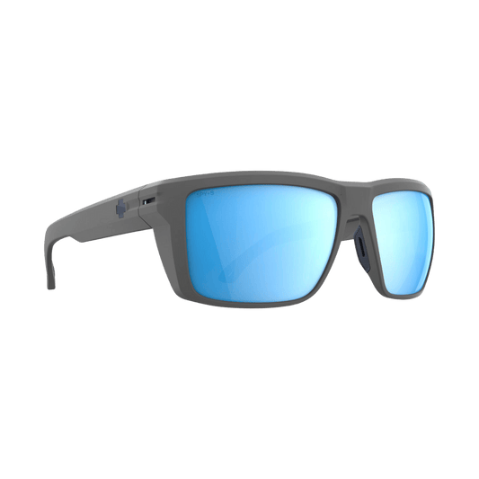 SPY OVERHAUL XL SUNGLASSES - MATTE GRAY "POLAR ICE BLUE MIRROR" - RIGHT SIDE VIEW