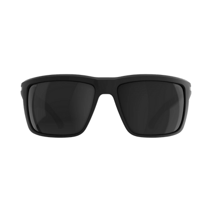 SPY OVERHAUL XL SUNGLASSES - SOFT MATTE BLACK "POLAR BLACK MIRROR" - FRONT VIEW