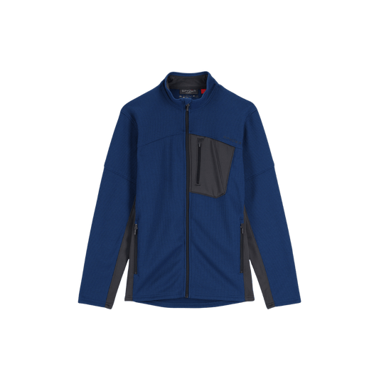 SPYDER BANDIT FULL ZIP FLEECE JACKET - ABYSS - FRONT VIEW