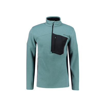SPYDER BANDIT HALF ZIP FLEECE JACKET - TUNDRA - FRONT VIEW