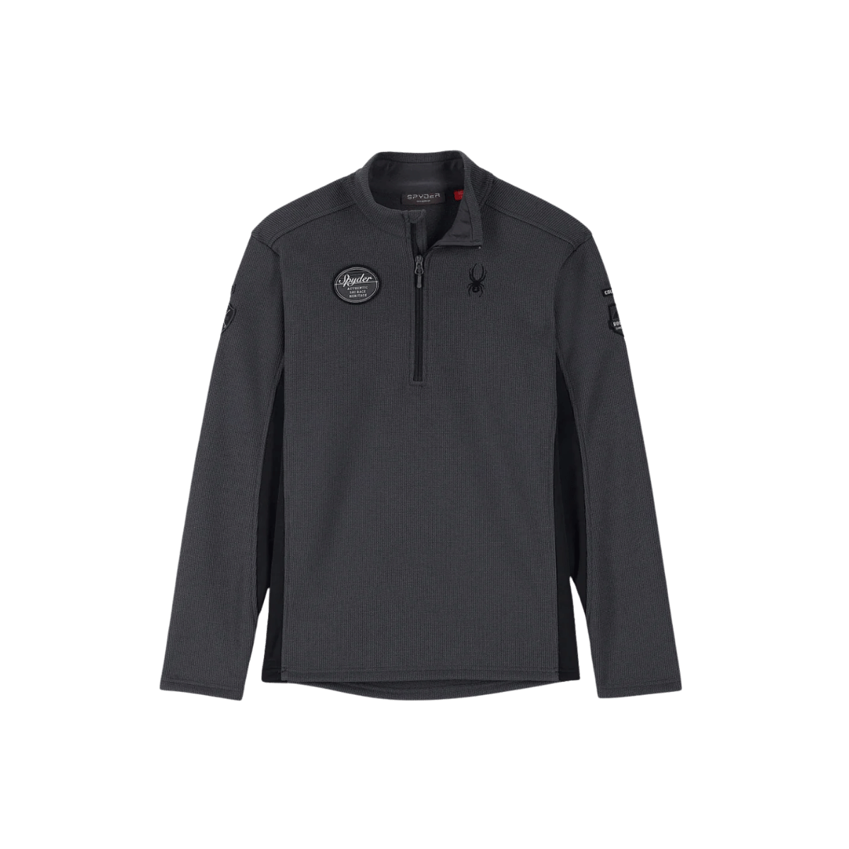 SPYDER MEN'S BANDIT WENGEN HALF ZIP SWEATER - EBONY BLACK - FRONT VIEW