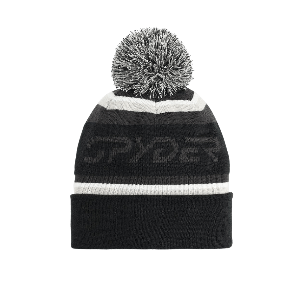 SPYDER MEN'S ICEBOX HAT - BLACK - FRONT VIEW
