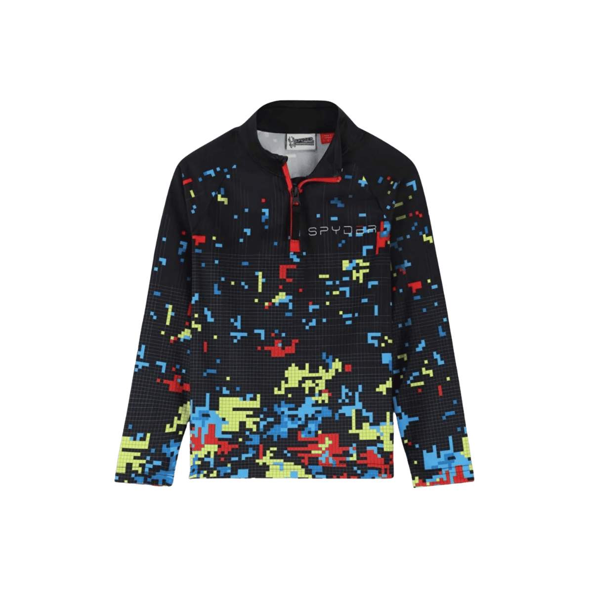 SPYDER LITTLE BOYS' DIGITAL HALF ZIP T-NECK SWEATSHIRT - DIGI BUG - FRONT VIEW