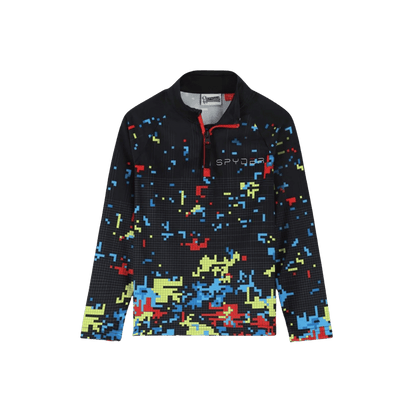 SPYDER LITTLE BOYS' DIGITAL HALF ZIP T-NECK SWEATSHIRT - DIGI BUG - FRONT VIEW