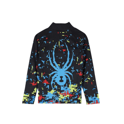 SPYDER LITTLE BOYS' DIGITAL HALF ZIP T-NECK SWEATSHIRT - DIGI BUG - BACK VIEW