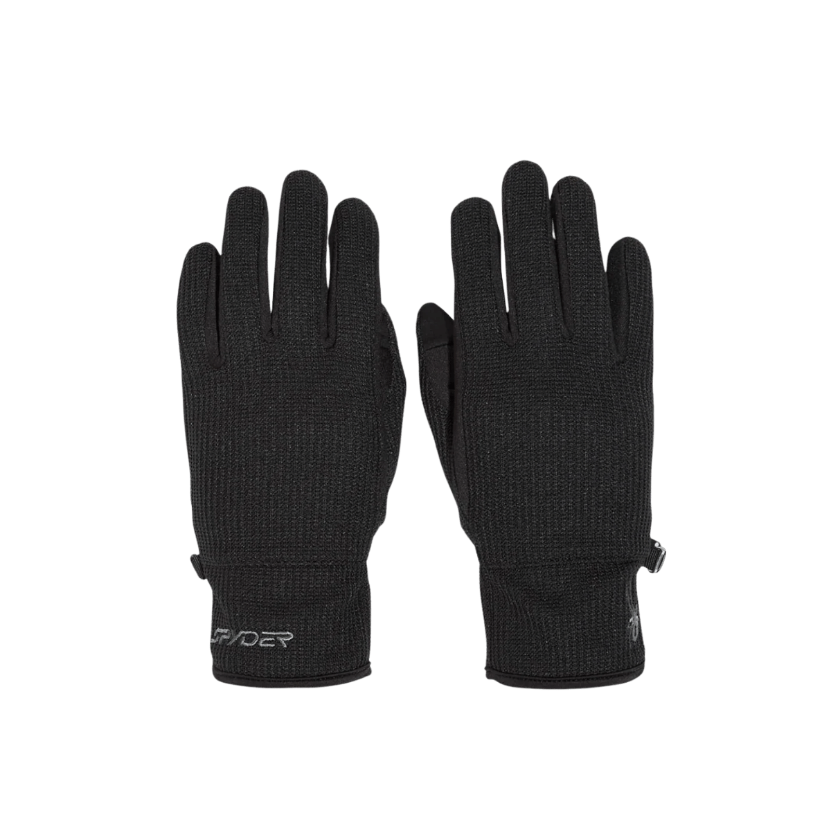 SPYDER WOMEN'S BANDITA SKI GLOVES - BLACK - FRONT VIEW