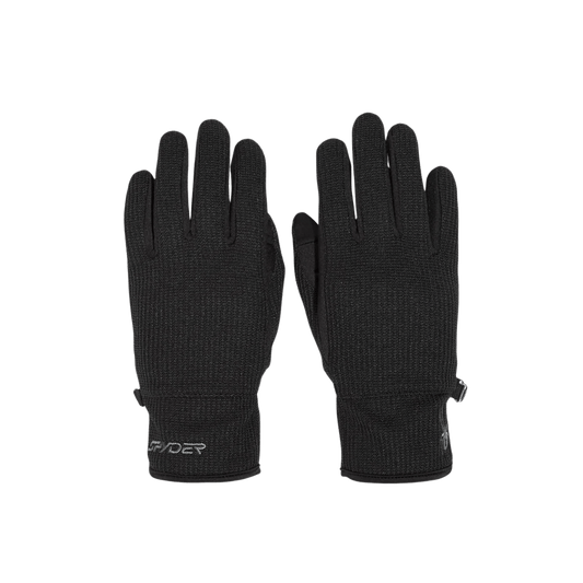 SPYDER WOMEN'S BANDITA SKI GLOVES - BLACK - FRONT VIEW