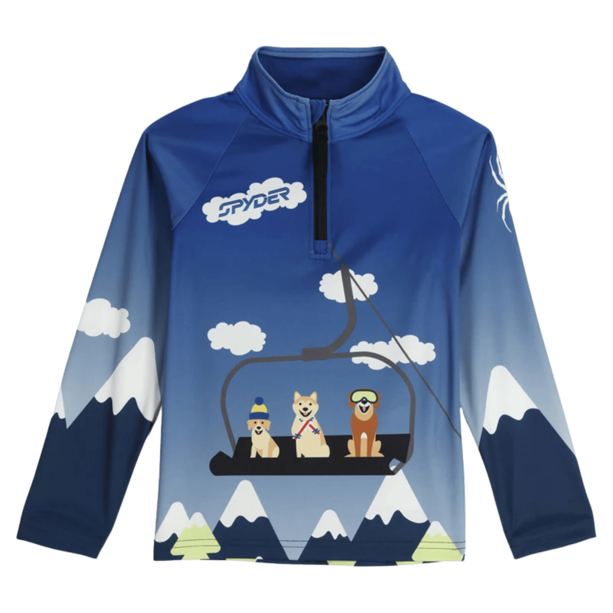 SPYDER BOY'S FRIENDS 1/2 ZIP SWEATSHIRT - TRUE NAVY - FRONT VIEW