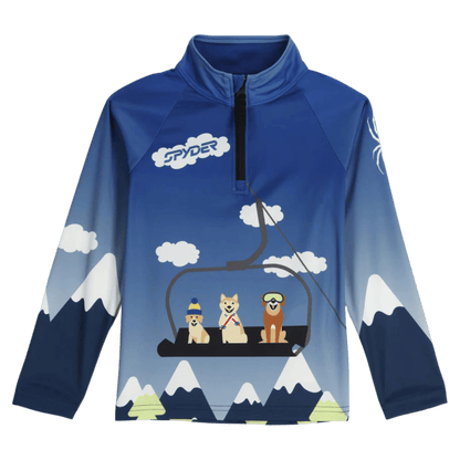 SPYDER BOY'S FRIENDS 1/2 ZIP SWEATSHIRT - TRUE NAVY - FRONT VIEW