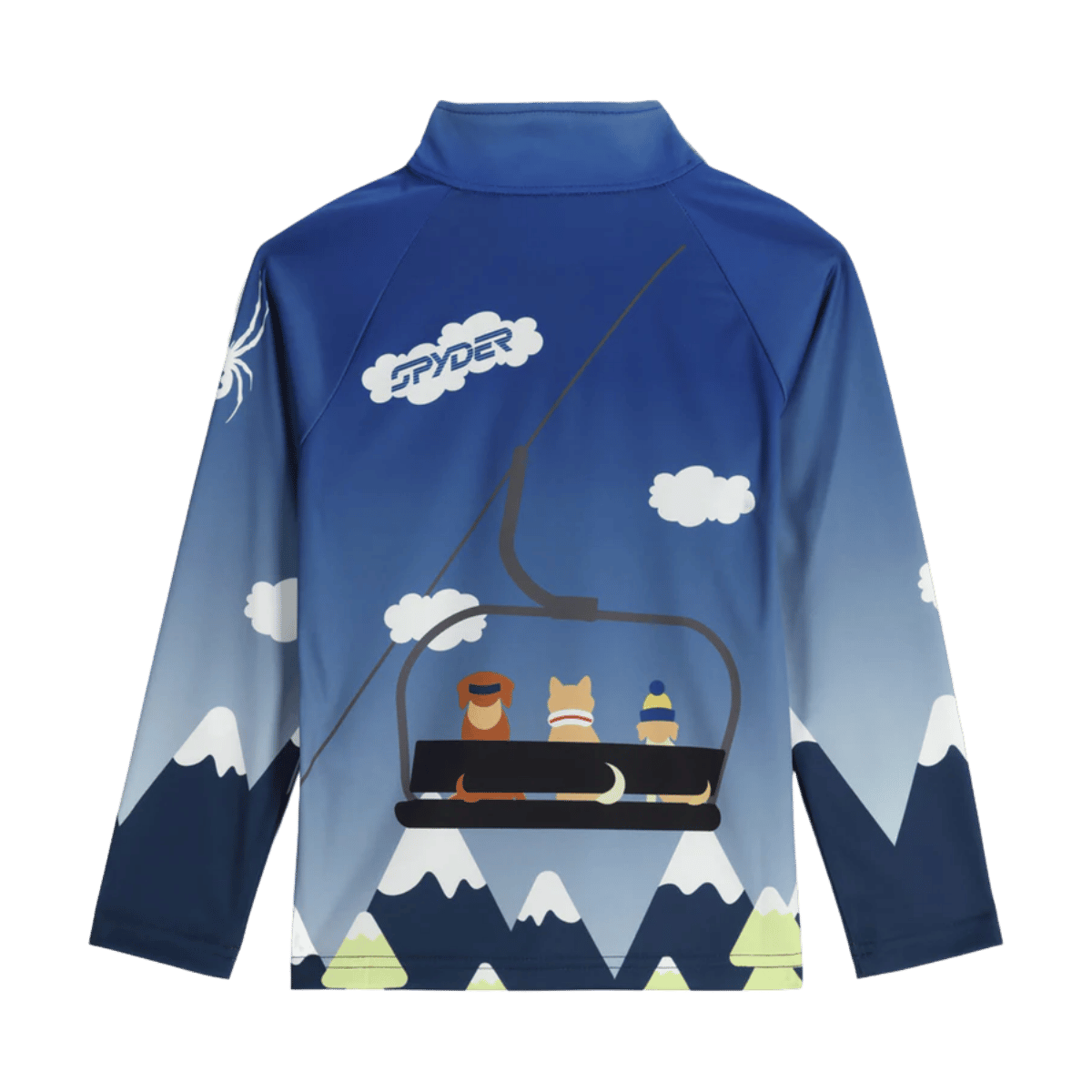 SPYDER BOY'S FRIENDS 1/2 ZIP SWEATSHIRT - TRUE NAVY - BACK VIEW