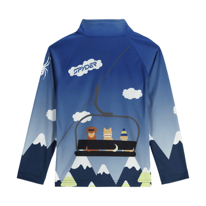 SPYDER BOY'S FRIENDS 1/2 ZIP SWEATSHIRT - TRUE NAVY - BACK VIEW