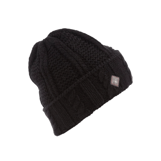 SPYDER'S CABLE KNIT HAT - BLACK