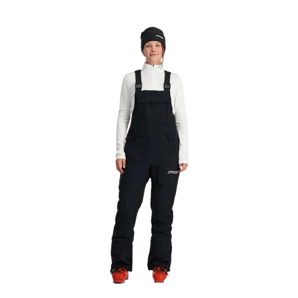 SPYDER WOMEN'S TERRAIN BIB PANTS - BLACK - front