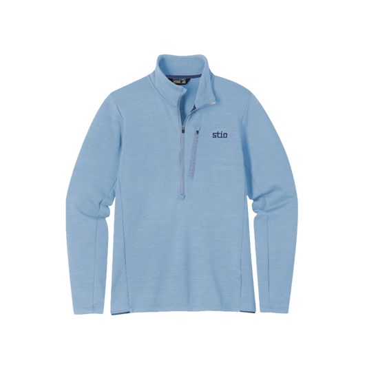 STIO GLIDE POWER STRETCH HALF ZIP BLUE HERON HEATHER