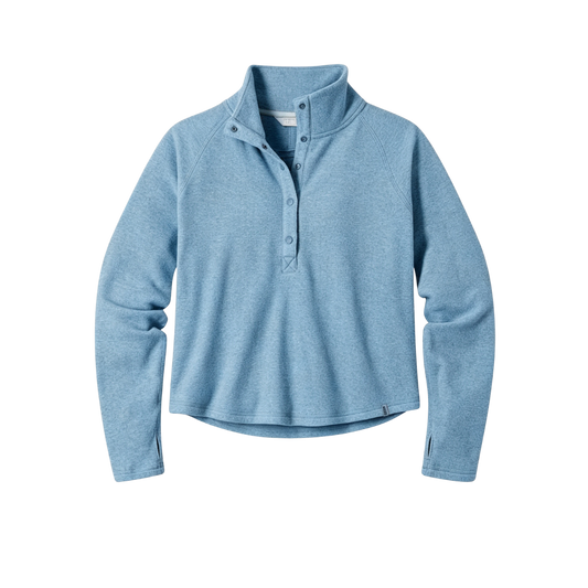 STIO W TURPIN FLEECE SNAP PULLOVER BLUE HERON HEAHTER