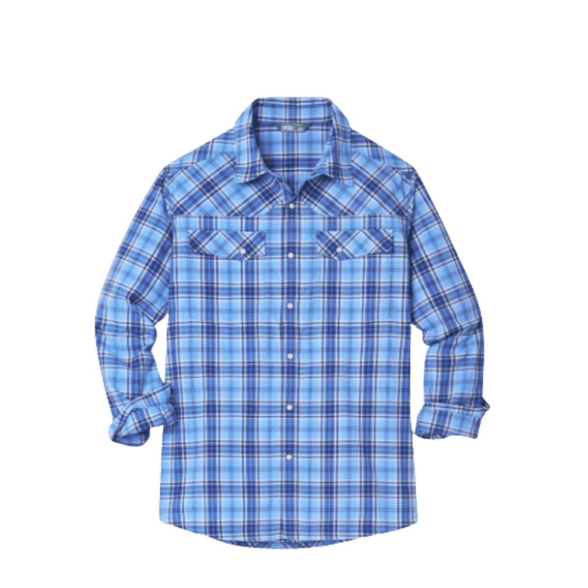 STIO EDDY SHIRT LONGSLEEVE - LARKSPUR BLUE PLAID FRONT