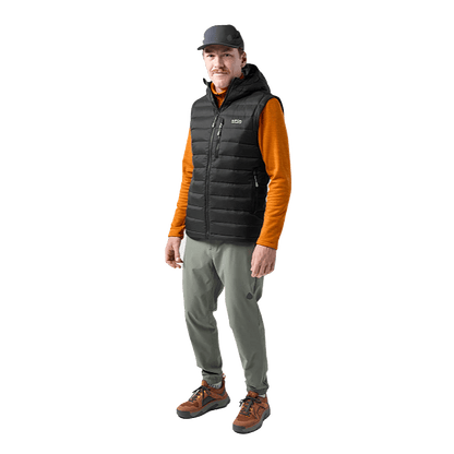 STIO HOMETOWN DOWN HOODED VEST - ABYSS - FRONT VIEW