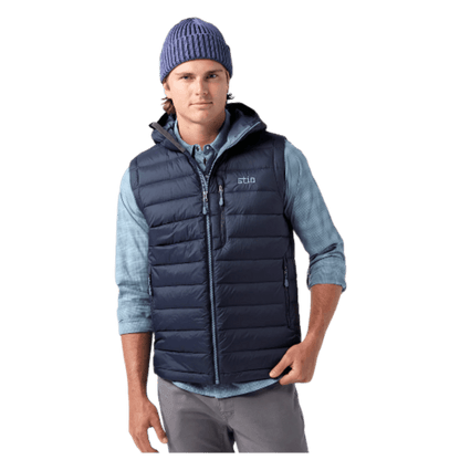 STIO HOMETOWN DOWN HOODED VEST - MOUNTAIN SHADOW WW FRONT