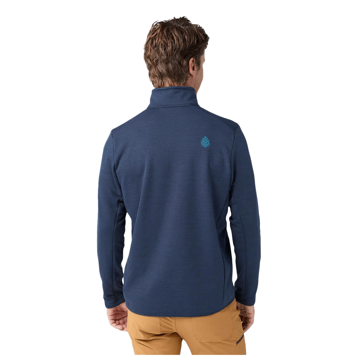 STIO MEN'S GLIDE POWER STRETCH 1.2 ZIP - MOUNTAIN SHADOW HEATHER - BACK VIEW