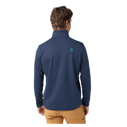 STIO MEN'S GLIDE POWER STRETCH 1.2 ZIP - MOUNTAIN SHADOW HEATHER - BACK VIEW