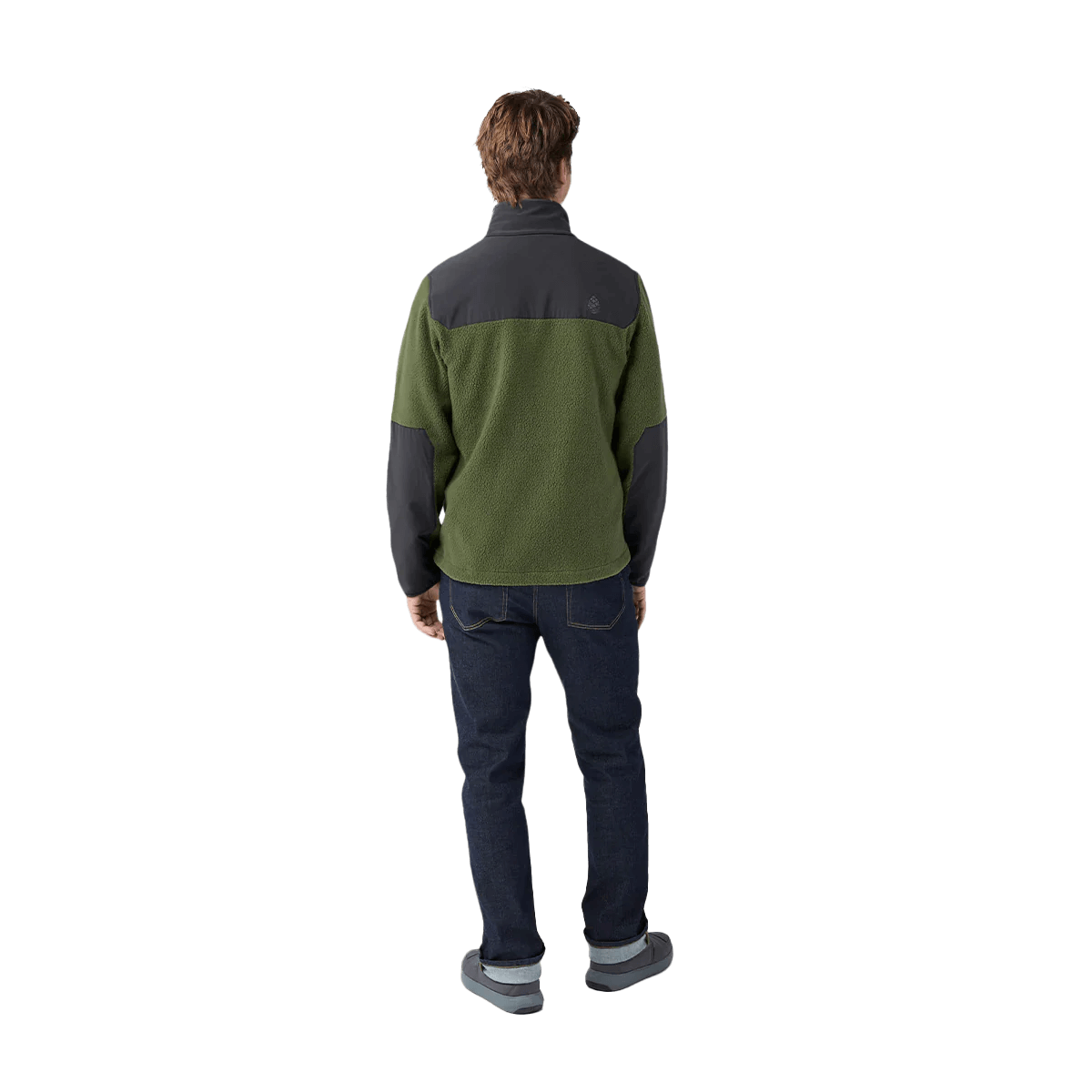 STIO RAWLINS FLEECE JACKET - PINE FOREST BOUNDARY BLACK - BACK VIEW