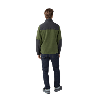 STIO RAWLINS FLEECE JACKET - PINE FOREST BOUNDARY BLACK - BACK VIEW