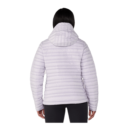 STIO WOEMN'S PINION DOWN HOODED JACKET - LAVENDER HAZE - ON MODEL BACK