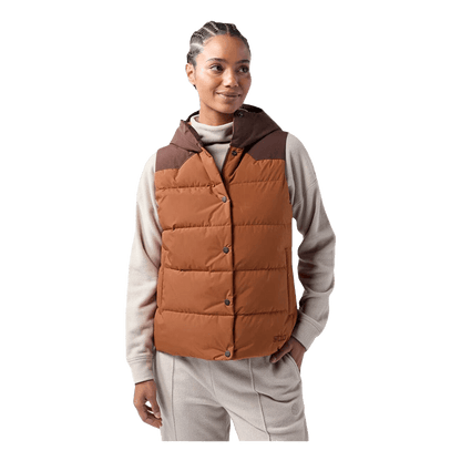 STIO WOMEN'S TURNBOLT DOWN VEST - MUSTANG GRIZZLY PAW - FRONT VIEW