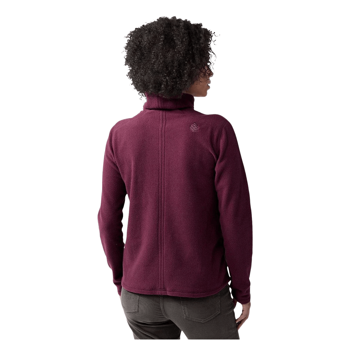 STIO WOMEN'S TURPIN FLEECE FUNNEL NECK - AUBERGINE - BACK VIEW