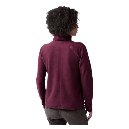 STIO WOMEN'S TURPIN FLEECE FUNNEL NECK - AUBERGINE - BACK VIEW