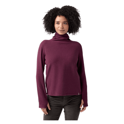 STIO WOMEN'S TURPIN FLEECE FUNNEL NECK - AUBERGINE - FRONT VIEW