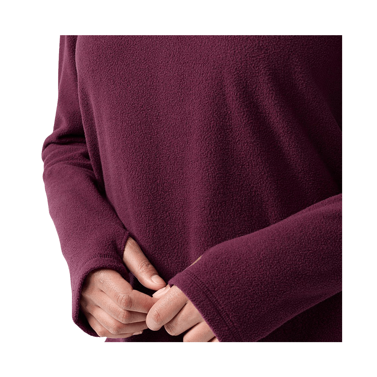 STIO WOMEN'S TURPIN FLEECE FUNNEL NECK - AUBERGINE - SLEEVES