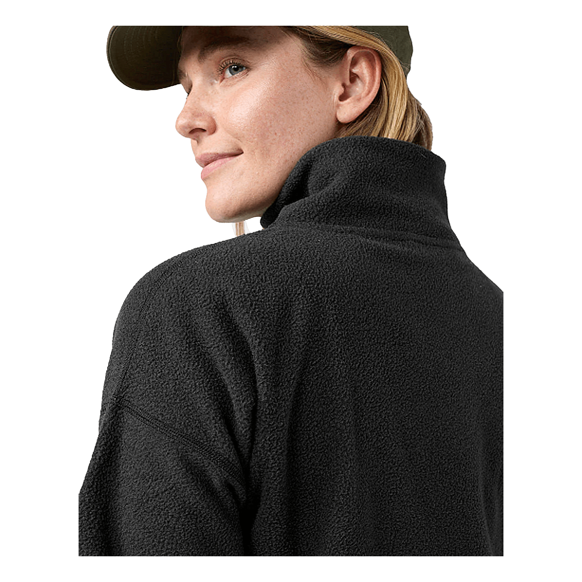 STIO WOMEN'S TURPIN FLEECE MOCKNECK - ABYSS - CLOSE UP FABRIC