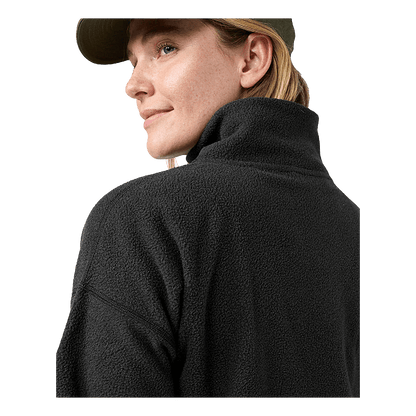 STIO WOMEN'S TURPIN FLEECE MOCKNECK - ABYSS - CLOSE UP FABRIC