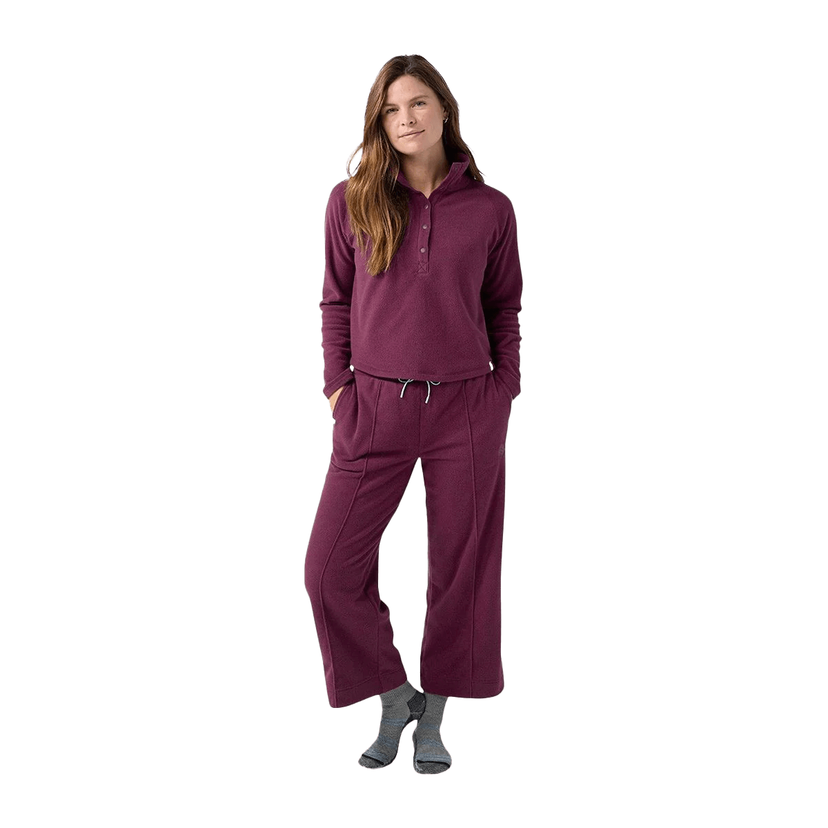 STIO WOMEN'S TURPIN FLEECE WIDE CROP PANT - FRONT VIEW