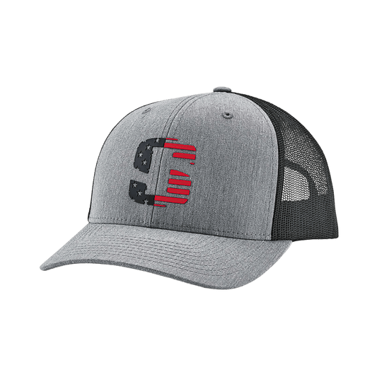 STRIKER BRANDS SI USA ICON TRUCKER CAP HEATHER GRAY