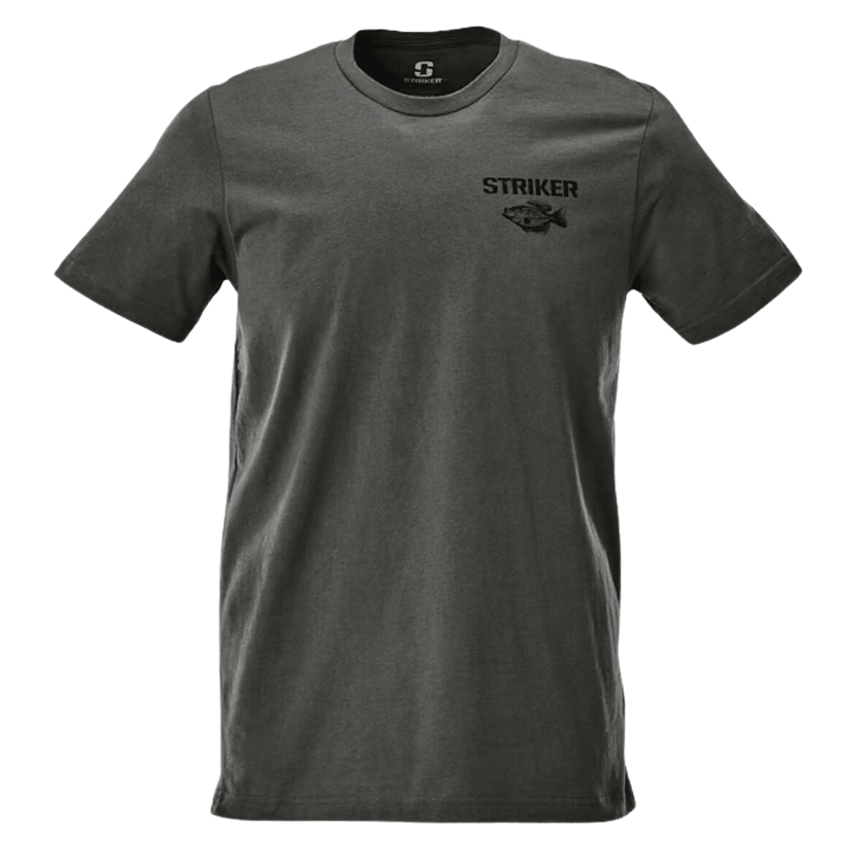 STRIKER BRANDS CRAPPIE LAGER T-SHIRT - CHARCOAL_FRONT VIEW