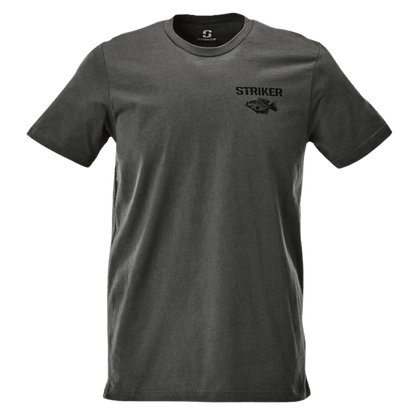 STRIKER BRANDS CRAPPIE LAGER T-SHIRT - CHARCOAL_FRONT VIEW