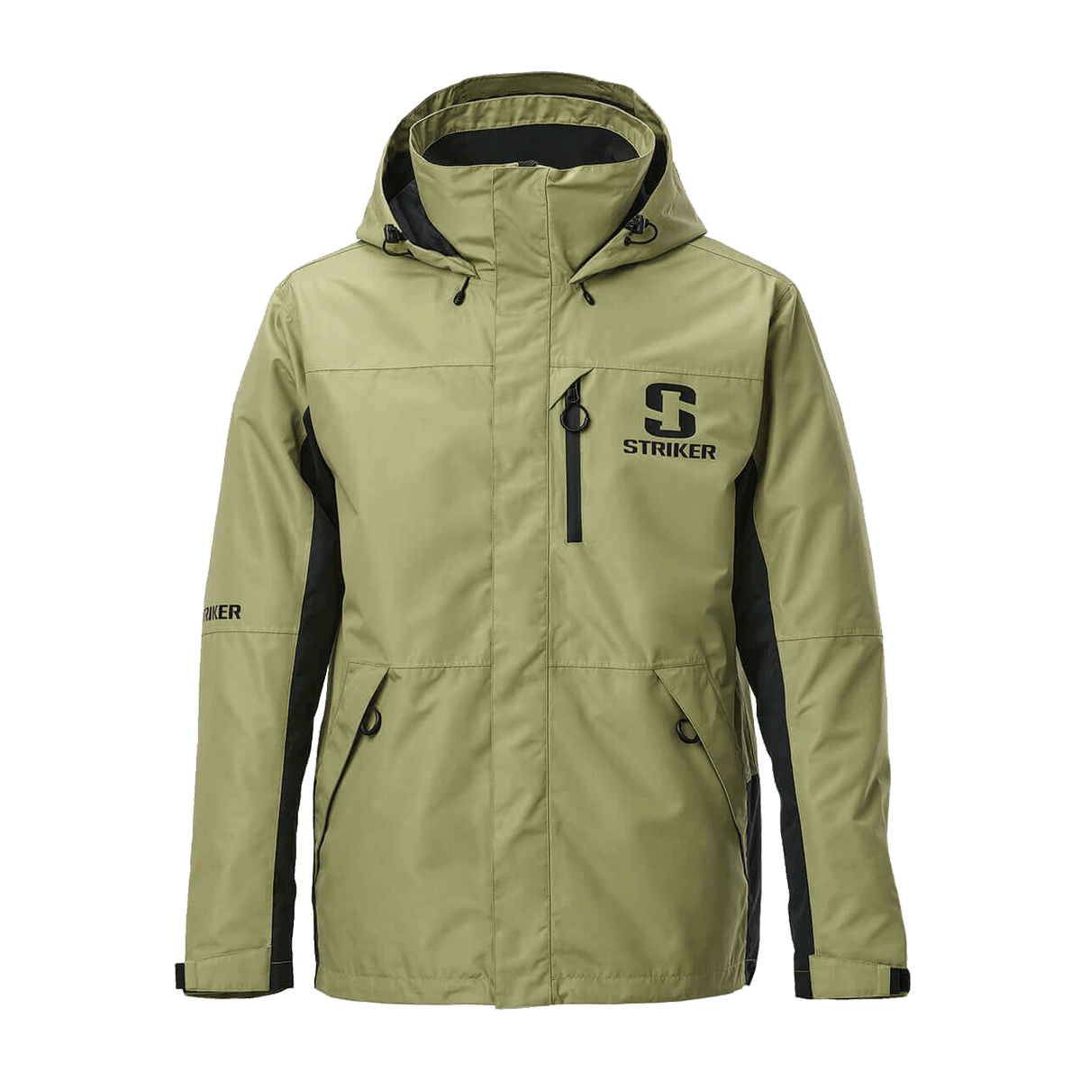 STRIKER VORTEX RAIN JACKET REG - MOSS - FRONT VIEW