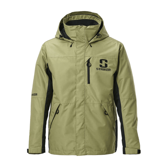STRIKER VORTEX RAIN JACKET REG - MOSS - FRONT VIEW