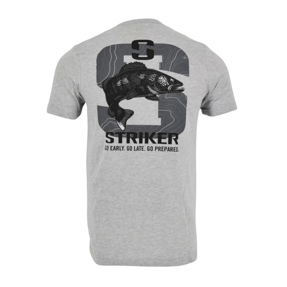 STRIKER WALLEYE T-SHIRT MENS - HEATHER GREY_BACK ANGLE